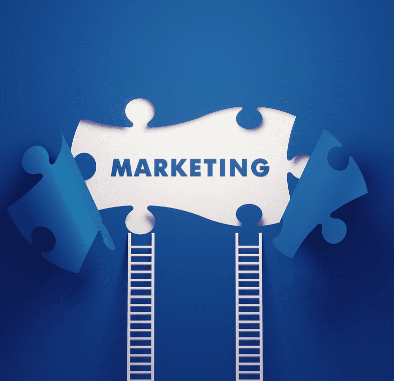 Marketing puzzle with ladders